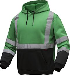 Gss Safety 7016 Cert Green Pullover Hoodie, Green, Size Medium