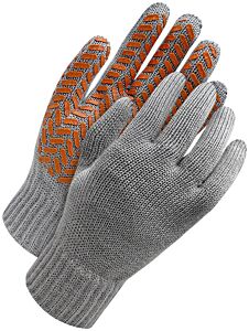 Bob Dale Gloves 80-9-2025-L Acrylic/ Merino Wool Grey W/Orange Palm Grip, Size Large