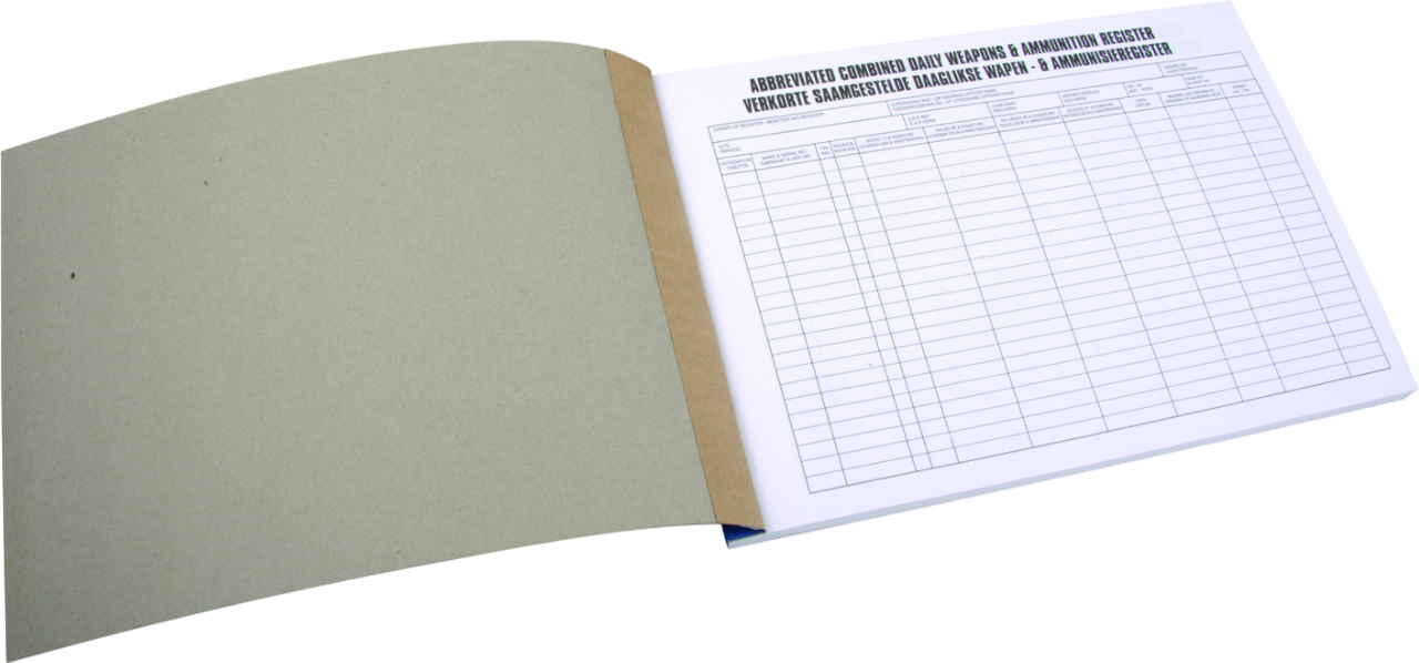 Firearm Register Book