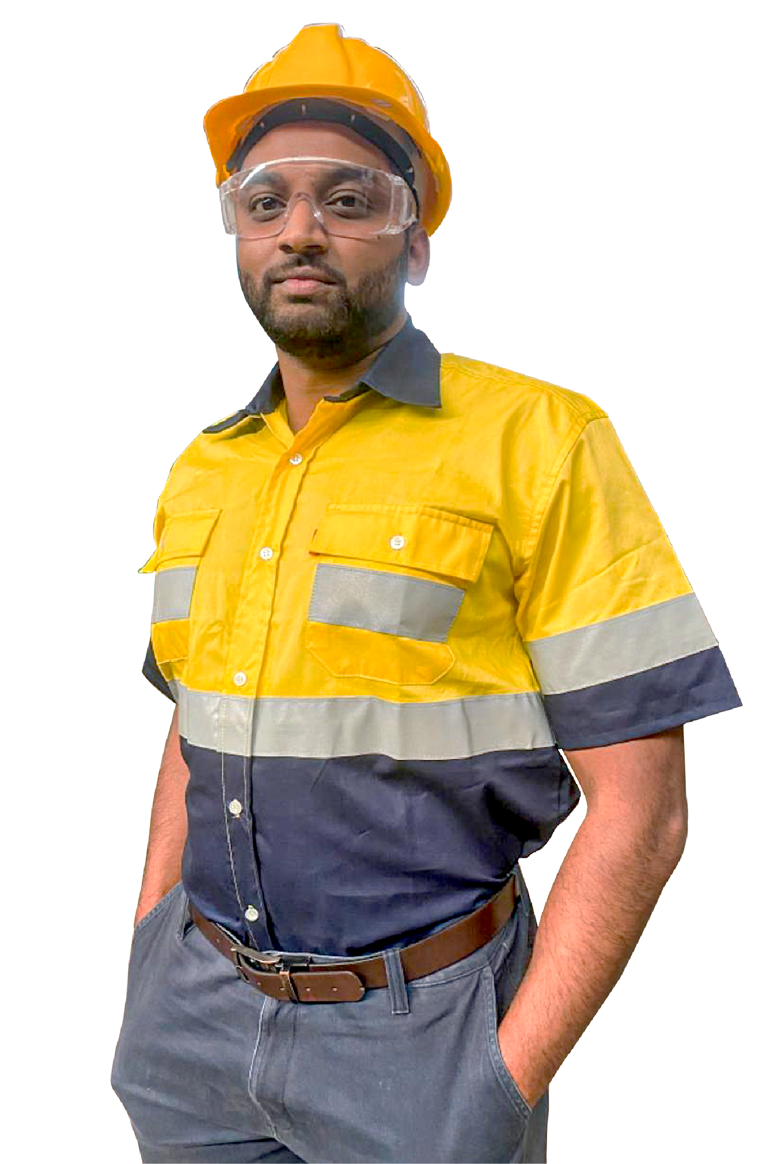 100% Cotton High-Visibility Short Sleeve Work Shirt