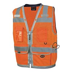 Pioneer? V1011150U-2Xl 6730U/6731U Hv Mesh Surveyor Vests With Padded Collar, 2X-Large, Orange