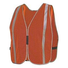 Pioneer? V1030950U-O/S 5193U/5194U/595U Plain Mesh Safety Vest W/Stripes, One Size, Orange