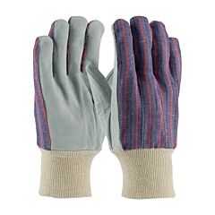 Pip 86-4104C Regular Grade Split Cowhide Leather Palm Gloves With Fabric Back, Ladies', Blue, Size Ladies