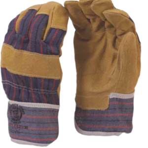 Candy Stripe Pig Skin Palm Chrome Leather Glove