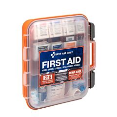 First Aid Only 91064 50 Person Ansi 2015 Class A, Large Orange Clear Front Plastic Case