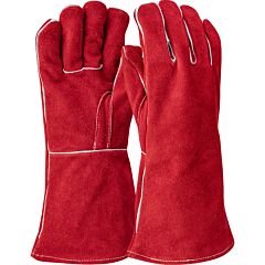 Pip 9400 14" Red, Select Cowhide, Stick Welding, Kevlar Sewn Sewn, Wcpg, Red, Size Large