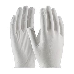 Pip 97-500 Cleanteam Premium, Light Weight Cotton Lisle Inspection Glove With Unhemmed Cuff - Men'S, White, Size Mens