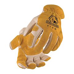 Black Stallion 97Sws Grain/Split Cowhide, Kevlar? Sewn Driver'S Style Gloves, Reinforced Palm, Size Small