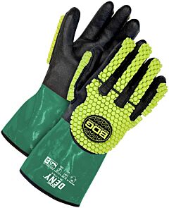 Bob Dale Gloves 99-1-778-10 Pvc/Nitrile Coated 12" Cut Resistant Gauntlet W/Tpr Impact, Size 10/X-Large