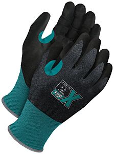Bob Dale Gloves 99-1-9521-9 Teal 21G Seamless Knit Cut Resistant Black Pu Palm With Touchscreen, Size 9/Large