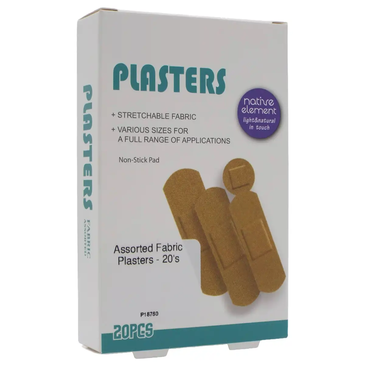 Assorted Fabric Plasters ? Adhesive Wound Dressing Bandages (Pack of 20)