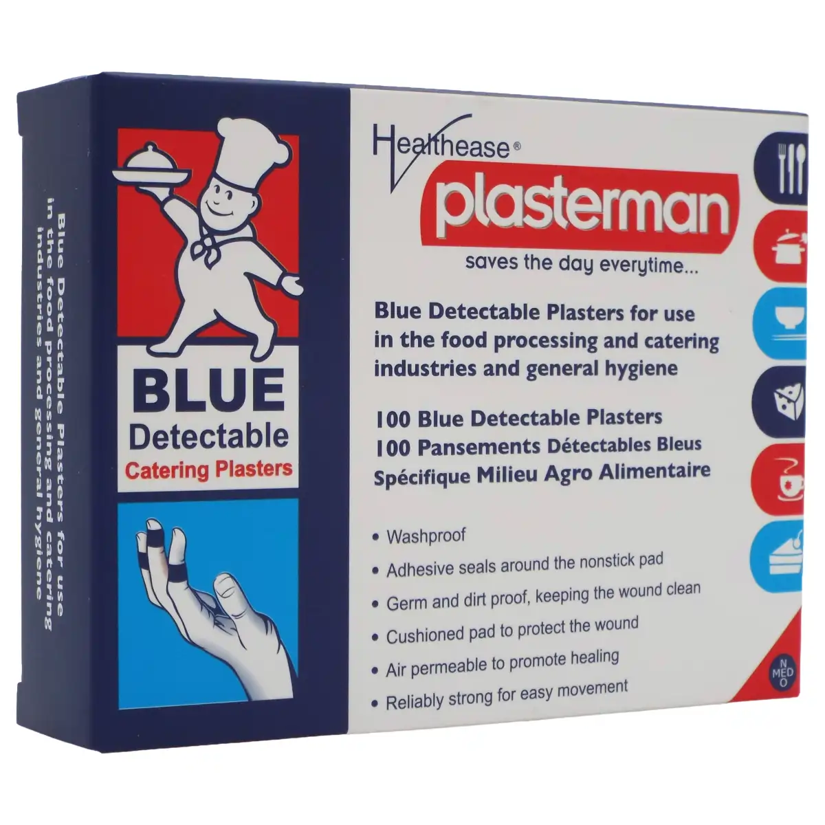 Blue Detectable Catering Plaster Strips ? Pack of 100