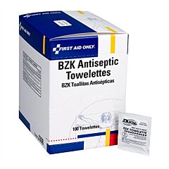 First Aid Only J308 Bzk Antiseptic Wipes, 100/Box