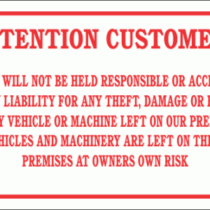 DI10 - No Liability Disclaimer Sign