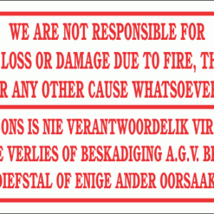 DI12 - No Responsibility Sign
