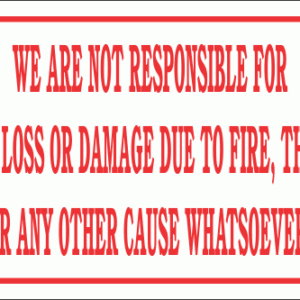 DI13 - No Responsibility Sign