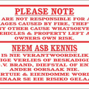DI14 - No Responsibility Sign