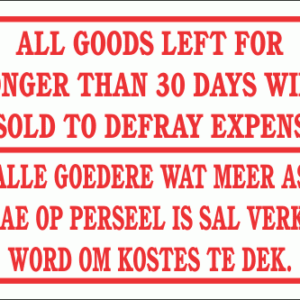 DI16 - Goods Not Collected Sign