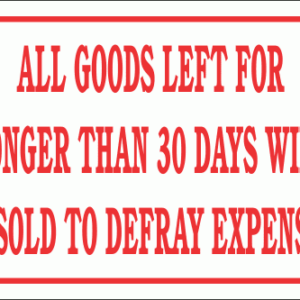 DI17 - Goods Not Collected Sign