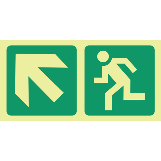 E12 Running man arrow up left 190x380mm
