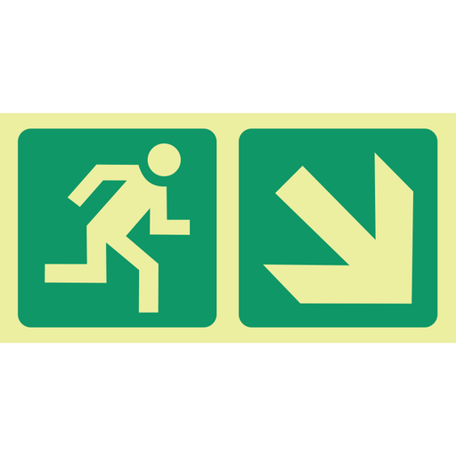 E13 Running man arrow down right 190x380mm