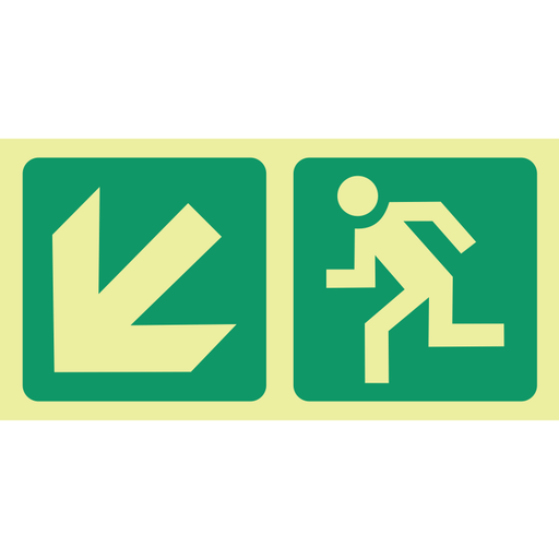 E14 Running man arrow down left 190x380mm