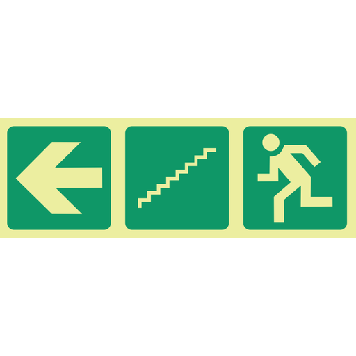 E17 Arrow stairs down left man 190x570mm
