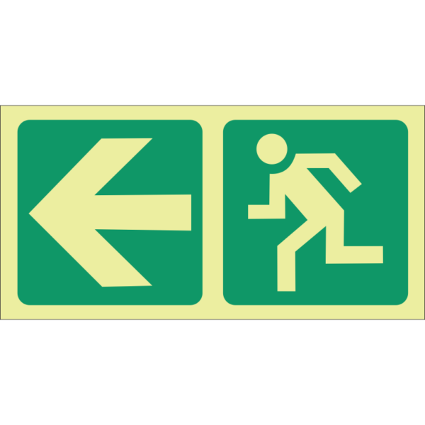 E2 Running man arrow left 190x380mm