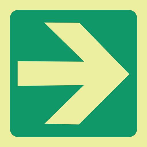 E21 Green arrow 190x190mm