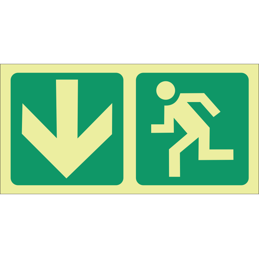 E3 Running man arrow down 190x380mm