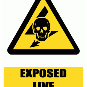 EL28 - Exposed Live Explanatory Safety Sign