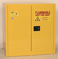 Eagle 1964X 60 Gallon Flammable Liquid Storage Cabinet - Yellow Two Door Manual Close One Shelf