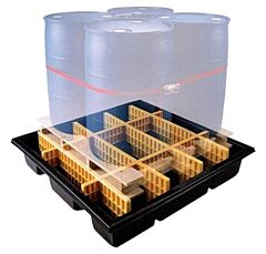 Enpac 5394-Bk 4 Drum Cross-Contain Spill Pallet, Black, 85 Gallon Capacity