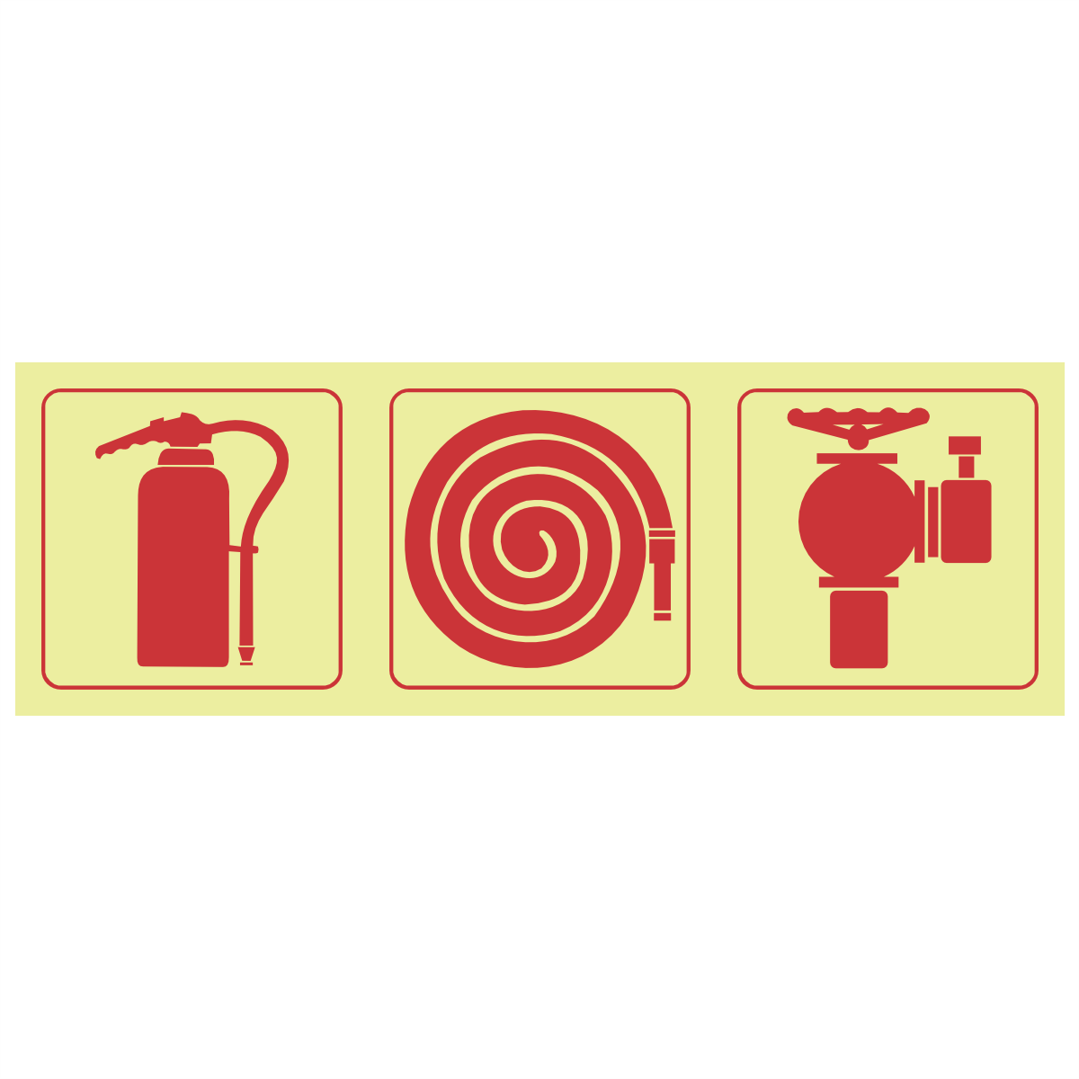 F23 - SABS Fire extinguisher, fire hose reel, fire hydrant photoluminescent safety sign