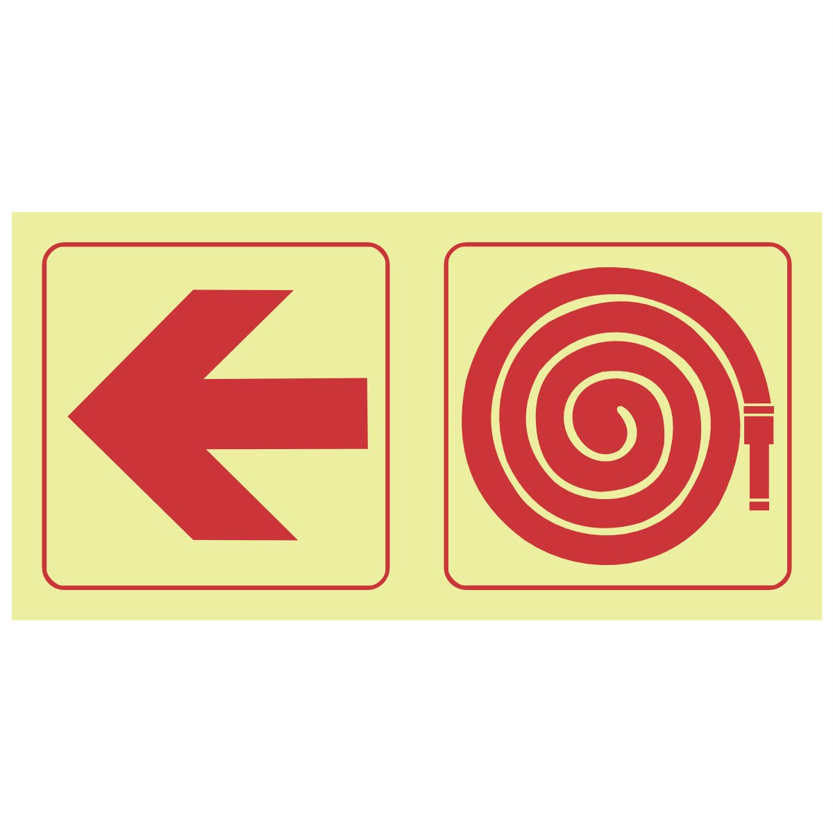 F17 - SABS Arrow left, fire hose reel photoluminescent safety sign