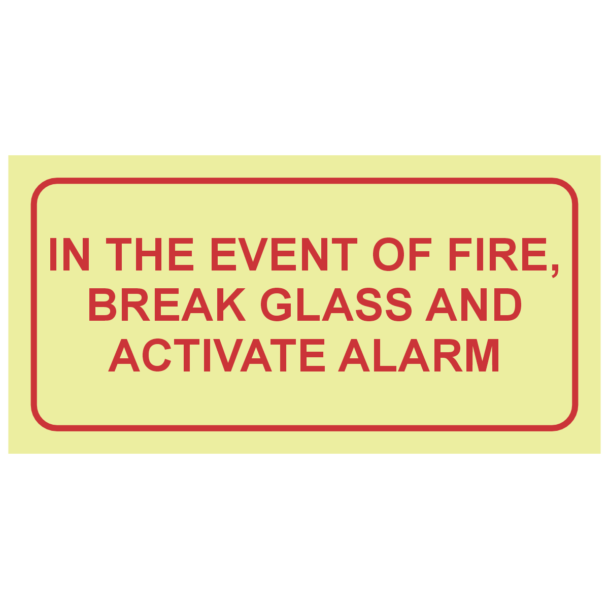 F44 - SABS In the event of fire photoluminescent safety sign