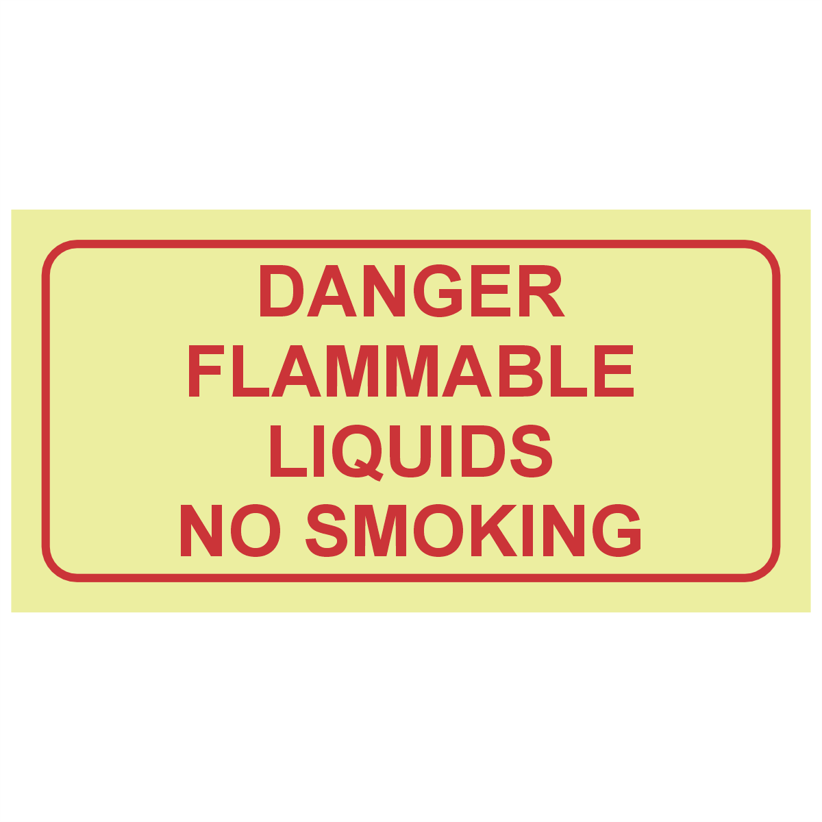 F46 - SABS Danger flammable liquids photoluminescent safety sign
