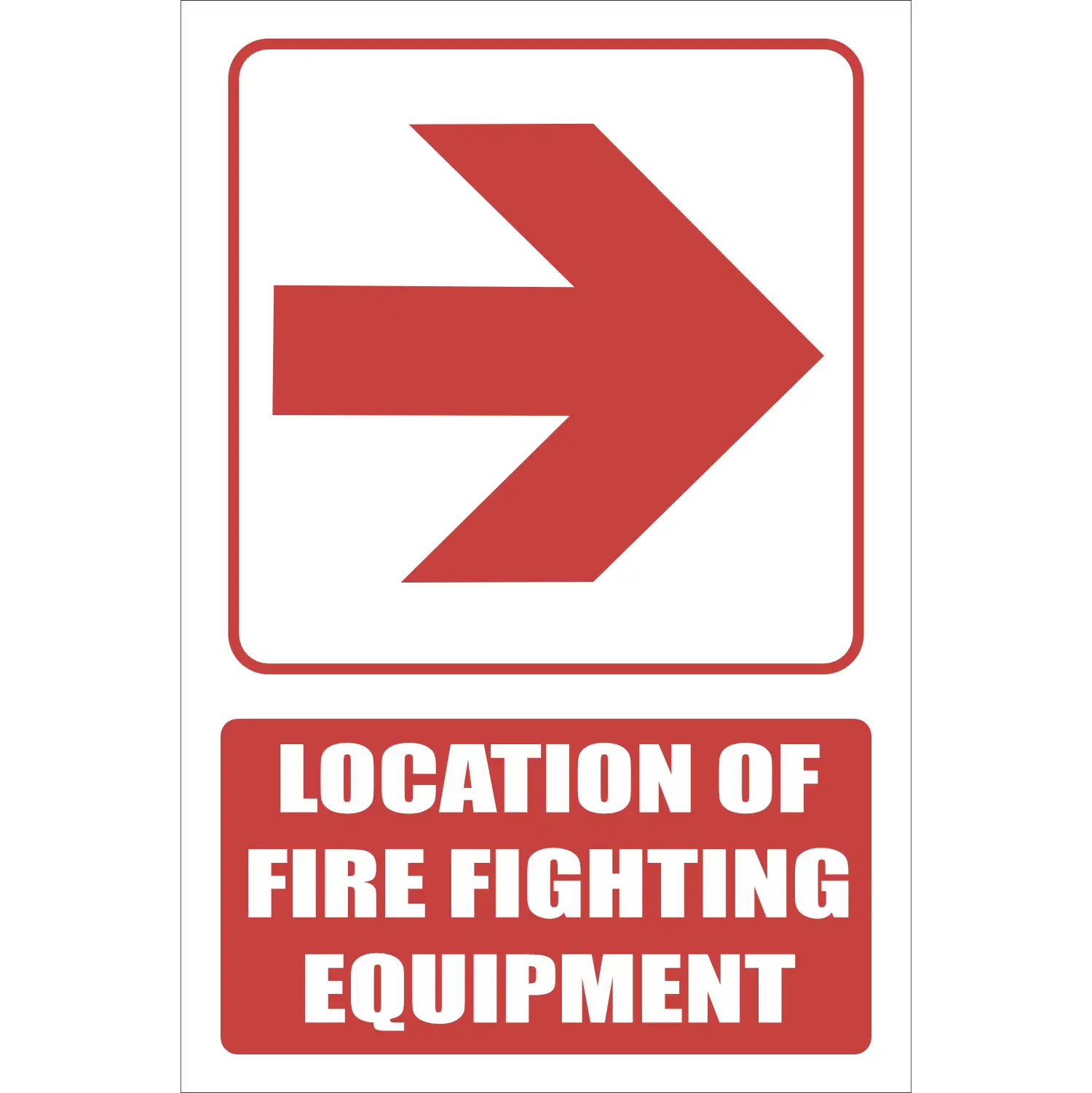 FB1ER - Red Arrow - Location Of Fire Fighting Equipment Right Explanatory Safety Sign