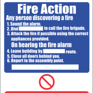 FR27 - Fire Action Safety Sign V