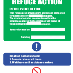 FR33 - Refuge Action Safety Sign