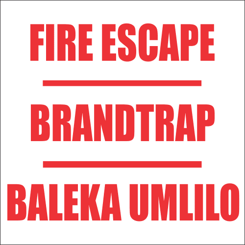 FR6 - Fire Escape Safety Sign