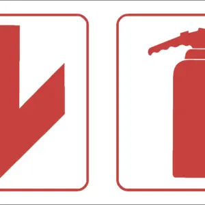 FR61 - Fire Extinguisher Ahead Safety Sign