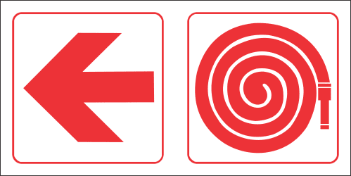 FR65 - Fire Hose Left Safety Sign