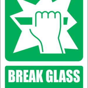 GA35E - Break Glass for Key Explanatory Safety Sign