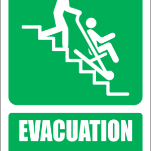 GA36E - Evacuation Stair Chair Explanatory Safety Sign