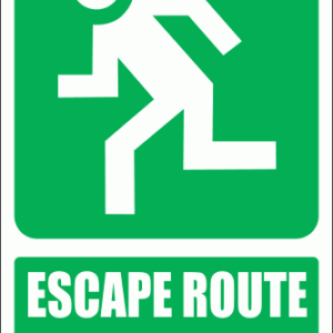 GA3E - Escape Route Left Explanatory Sign