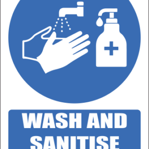 H24 - Wash And Sanitise Your Hands Sign