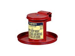 Justrite 09400 Benchtop Solvent Safety Can For Long Cotton Tipped Applicators, .45 Gallon, Self-Closing Lid, Red