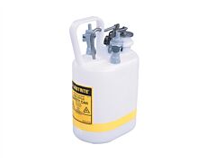 Justrite 12160 Oval Quick-Disconnect Disposal Can, Polypropylene Fittings For 3/8" Tubing, 1 Gallon, Poly, White
