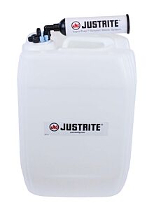 Justrite 12847 Vaportrap Un/Dot Carboy W/Filter Kit, 20L Hdpe, 70Mm Cap, 4 Ports 1/8" Od Tubing, 3 Ports 1/4" Od Tubing, 1 Port 1/4" Or 3/8" Hb